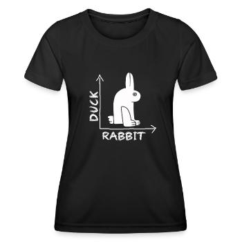 Wittgenstein lapin canard illusion - T-shirt sport Femme - noir - Devant - AI Model Female 172 light (172cm)