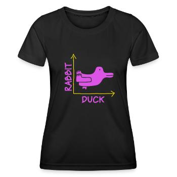 Wittgensteins Hasen-Enten-Illusion - Frauen Funktions-T-Shirt - Schwarz - Vorne - AI Model Female 172 light (172cm)