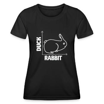 Wittgenstein lapin canard illusion - T-shirt sport Femme - noir - Devant - AI Model Female 172 light (172cm)