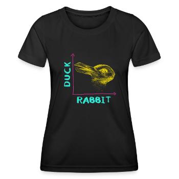 Wittgensteins Hasen-Enten-Illusion - Frauen Funktions-T-Shirt - Schwarz - Vorne - AI Model Female 172 light (172cm)