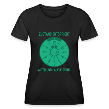 HU - L’état correspond à l’âge et au kilométrage - T-shirt sport Femme - noir - Devant - AI Model Female 172 light (172cm)