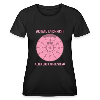 HU - L’état correspond à l’âge et au kilométrage - T-shirt sport Femme - noir - Devant - AI Model Female 172 light (172cm)