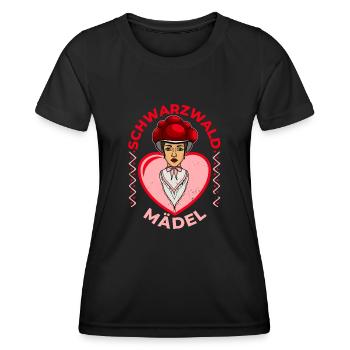 Black Forest Girl Black Forest German Heart - Women's Functional T-Shirt - black - Front - AI Model Female 172 light (172cm)