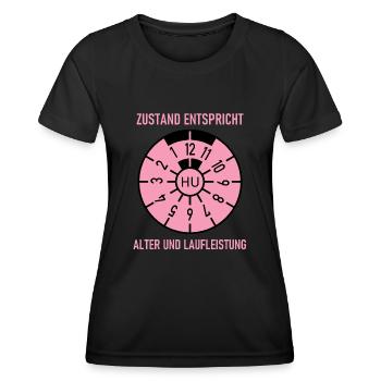 HU - L’état correspond à l’âge et au kilométrage - T-shirt sport Femme - noir - Devant - AI Model Female 172 light (172cm)