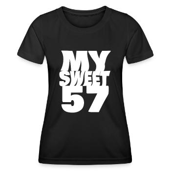 57 - Frauen Funktions-T-Shirt - Schwarz - Vorne - AI Model Female 172 light (172cm)