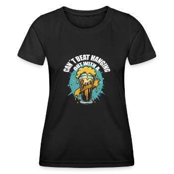 Sous houblon ? Houblon Bonheur Bière Chemise - T-shirt sport Femme - noir - Devant - AI Model Female 172 light (172cm)