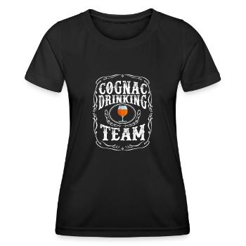 T-shirt de l’équipe de boisson au cognac - Brandy Alcoholic - T-shirt sport Femme - noir - Devant - AI Model Female 172 light (172cm)