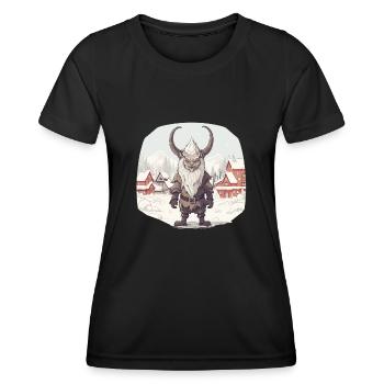 Krampus mask costume Kramperl evil Santa Claus - Women's Functional T-Shirt - black - Front - AI Model Female 172 light (172cm)