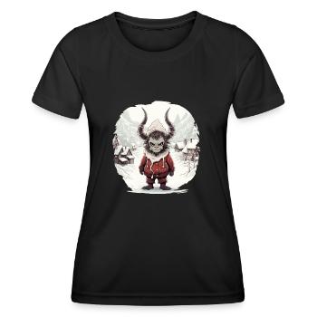 Krampus T | Costume Krampus | Père Noël Kawaii - T-shirt sport Femme - noir - Devant - AI Model Female 172 light (172cm)