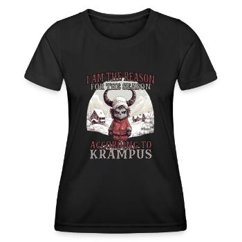 Krampus T Böser Weihnachtsmann Kramperl Krampus - Frauen Funktions-T-Shirt - Schwarz - Vorne - AI Model Female 172 light (172cm)