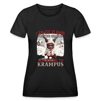 Krampus Maske | Krampus Kostüm | Germanisches - Frauen Funktions-T-Shirt - Schwarz - Vorne - AI Model Female 172 light (172cm)