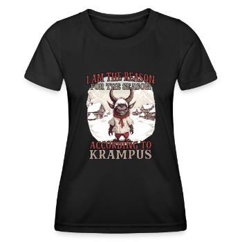 Der Krampus Kommt | Kramperl | Krampus Kostüm - Frauen Funktions-T-Shirt - Schwarz - Vorne - AI Model Female 172 light (172cm)