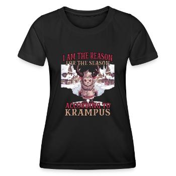 Krampus T Dämonischer Weihnachtsmann Kramperl - Frauen Funktions-T-Shirt - Schwarz - Vorne - AI Model Female 172 light (172cm)