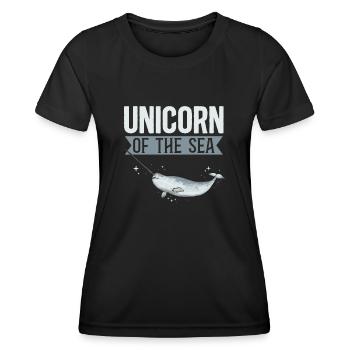 Narwhal Unicorn Whale - Women's Functional T-Shirt - black - Front - AI Model Female 172 light (172cm)