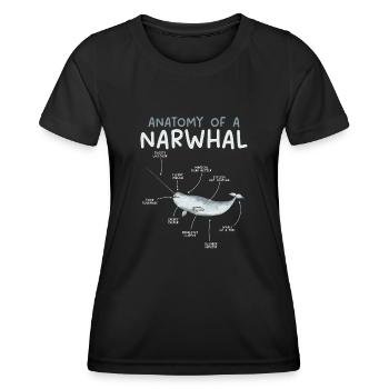 Narwhal Unicorn Whale - Women's Functional T-Shirt - black - Front - AI Model Female 172 light (172cm)