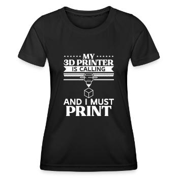 3D Drucker 3D Druck - Frauen Funktions-T-Shirt - Schwarz - Vorne - AI Model Female 172 light (172cm)