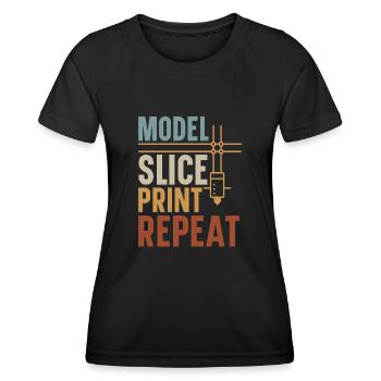 3D Drucker 3D Druck - Frauen Funktions-T-Shirt - Schwarz - Vorne - AI Model Female 172 light (172cm)