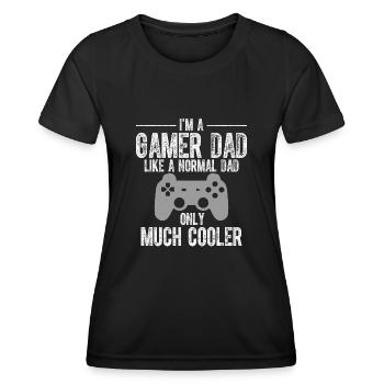 Gamer Dad Like A Normal Dad Video Game Father - Frauen Funktions-T-Shirt - Schwarz - Vorne - AI Model Female 172 light (172cm)