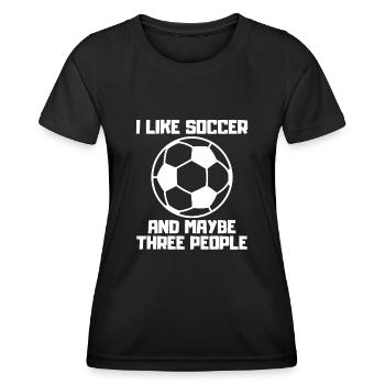 Fußballdesign Fußballmannschaft Fußballspieler - Frauen Funktions-T-Shirt - Schwarz - Vorne - AI Model Female 172 light (172cm)