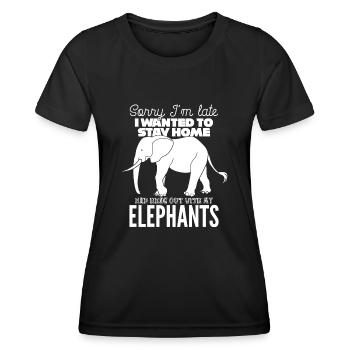 Elephant Joke Elephants - Frauen Funktions-T-Shirt - Schwarz - Vorne - AI Model Female 172 light (172cm)