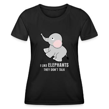 Éléphants Mignon Blague Éléphant - T-shirt sport Femme - noir - Devant - AI Model Female 172 light (172cm)