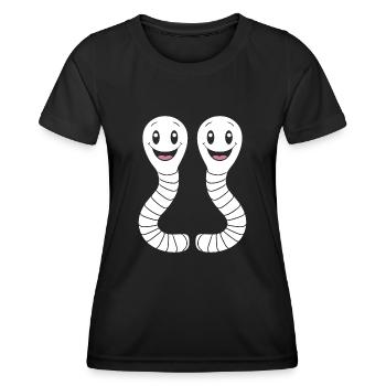 vers de terre - T-shirt sport Femme - noir - Devant - AI Model Female 172 light (172cm)