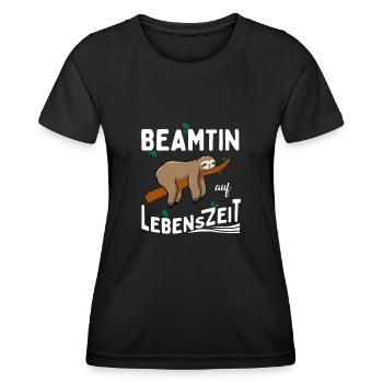 Fonctionnaire à vie - T-shirt sport Femme - noir - Devant - AI Model Female 172 light (172cm)