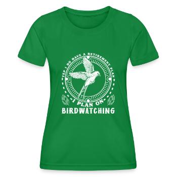 Oui, j’ai une plante de retraite pour observer les oiseaux - T-shirt sport Femme - vert - Devant - AI Model Female 172 dark (172cm)