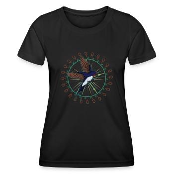 Hirondelle rustique Autriche Observation des oiseaux - T-shirt sport Femme - noir - Devant - AI Model Female 172 light (172cm)