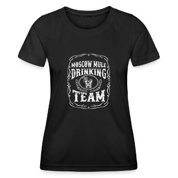 Moscow Mule Drinking Team Cocktail Mixed Drink Mug - Women's Functional T-Shirt - black - Front - AI Model Female 172 light (172cm)