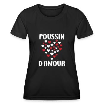 Poussin - T-shirt sport Femme - noir - Devant - AI Model Female 172 light (172cm)