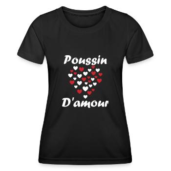 Poussin - T-shirt sport Femme - noir - Devant - AI Model Female 172 light (172cm)