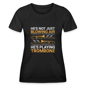 Posaunist Posaunist Marching Band Posaune - Frauen Funktions-T-Shirt - Schwarz - Vorne - AI Model Female 172 light (172cm)