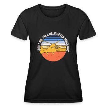 Glaub mir, ich bin ein Hubschraubermechaniker - Frauen Funktions-T-Shirt - Schwarz - Vorne - AI Model Female 172 light (172cm)