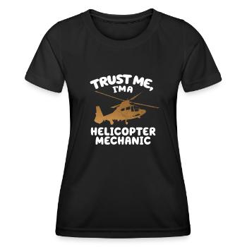 Trust Me I'm A Helicopter Mechanic - Women's Functional T-Shirt - black - Front - AI Model Female 172 light (172cm)