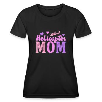 Helikopter Eltern Lustige Helikoptermutter - Frauen Funktions-T-Shirt - Schwarz - Vorne - AI Model Female 172 light (172cm)