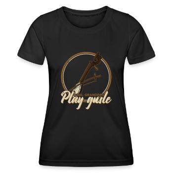 Cool grandpas play gusle Retro Serbien Balkan - Frauen Funktions-T-Shirt - Schwarz - Vorne - AI Model Female 172 light (172cm)