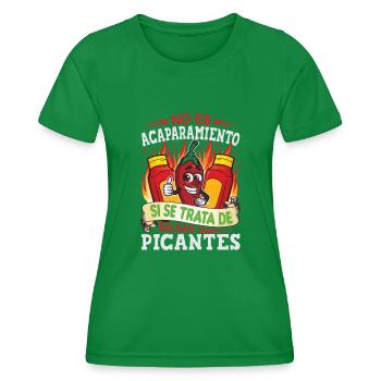 Tenue d’amant de poivre de nourriture épicée pour épicé - T-shirt sport Femme - vert - Devant - AI Model Female 172 dark (172cm)
