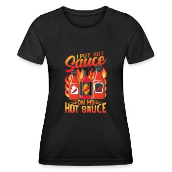 Spicy Food Pepper Lover Outfit for Spicy - Women's Functional T-Shirt - black - Front - AI Model Female 172 light (172cm)