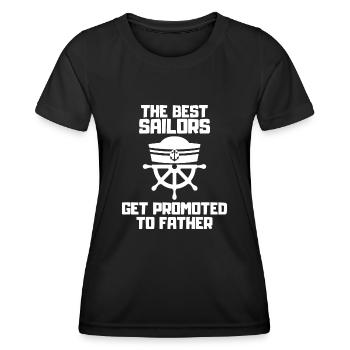 Sailing Ship Sailing Sailing Sailing Sailing Sailboat - Women's Functional T-Shirt - black - Front - AI Model Female 172 light (172cm)