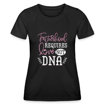 La paternité exige de l’amour et non de l’ADN beau-père Bonu - T-shirt sport Femme - noir - Devant - AI Model Female 172 light (172cm)