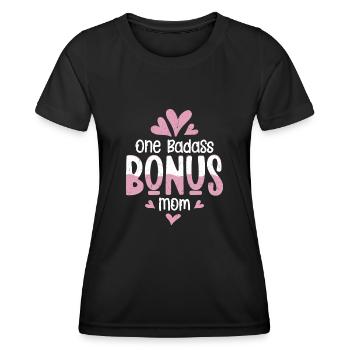 One Badass Bonus Mom Adoption Stepmother - Frauen Funktions-T-Shirt - Schwarz - Vorne - AI Model Female 172 light (172cm)