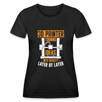 3D Drucker 3D Druck - Frauen Funktions-T-Shirt - Schwarz - Vorne - AI Model Female 172 light (172cm)