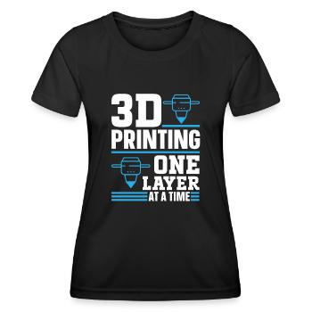 3D Drucker 3D Druck - Frauen Funktions-T-Shirt - Schwarz - Vorne - AI Model Female 172 light (172cm)
