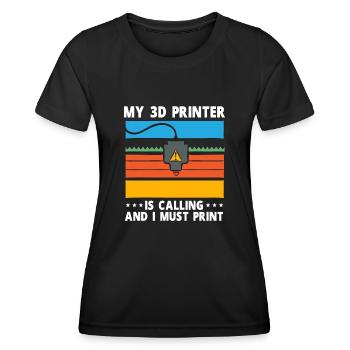 3D Drucker 3D Druck - Frauen Funktions-T-Shirt - Schwarz - Vorne - AI Model Female 172 light (172cm)