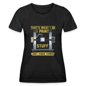 3D Drucker 3D Druck - Frauen Funktions-T-Shirt - Schwarz - Vorne - AI Model Female 172 light (172cm)