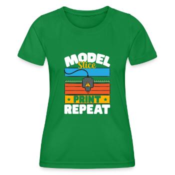 3D Drucker 3D Druck - Frauen Funktions-T-Shirt - Kelly Green - Vorne - AI Model Female 172 dark (172cm)