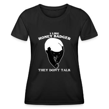 Honeybadger Honey Badgers Honey Badger - Frauen Funktions-T-Shirt - Schwarz - Vorne - AI Model Female 172 light (172cm)