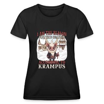 Krampus T Dämonischer Weihnachtsmann Kramperl - Frauen Funktions-T-Shirt - Schwarz - Vorne - AI Model Female 172 light (172cm)