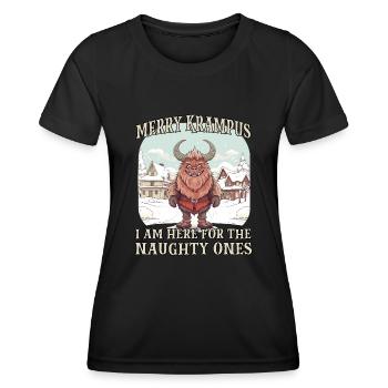Krampus mask Krampus costume evil Santa Claus - Women's Functional T-Shirt - black - Front - AI Model Female 172 light (172cm)